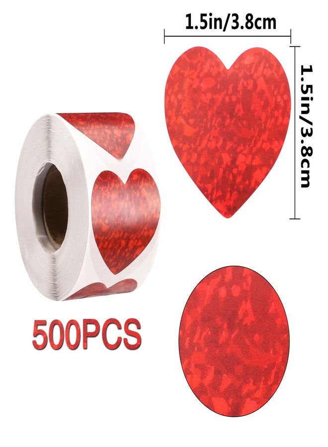 Gentlife 500Pcs Heart Stickers Valentines Stickers, 1.5 inch Valentines Day Red Heart Stickers, Love Stickers for Valentines Wedding Anniversaries, Valentines Day Decor - Image 2